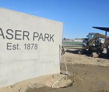 The Fraser Park entrance sign is now up, highlighting the heritage of the stadium. PHOTOS: CONNOR...