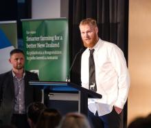 James Stenton accepts the Keith Andrews Innovation Award at the recent Groundspread New Zealand...