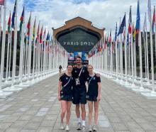 Otago swimmers (from left) Erika Fairweather, Kane Follows and Caitlin Deans in Paris for the...