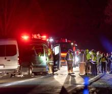Emergency services at the scene of Thursday's crash. Photo: supplied 
