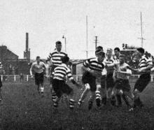 Otago Boys’ High School away with the ball against Christ’s College, of Christchurch. Christ’s...