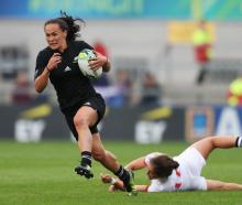 Portia Woodman in action for the Black Ferns against the USA. Photo: Getty Images