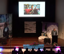 Grant Robertson speaks at the funeral of Dunedin musician Martin Phillipps.