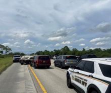 Police vehicles at the scene in West Palm Beach, Florida. Photo: Martin County Sheriff's Office...