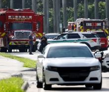 Emergency services at the scene in West Palm Beach, Florida. Photo: Reuters