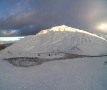 Snow on the Crown Range on Tuesday morning. Photo: MetService