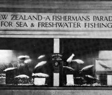 A display of frozen trout, aimed at fishing enthusiasts, in the New Zealand court at the British...