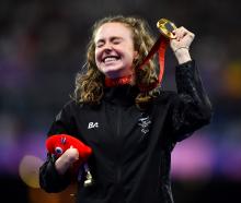 Anna Grimaldi shows her delight at winning gold at the Paralympics this morning. Photo: Getty...