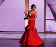 New Zealand-born actress Anna Sawai after accepting her award for best drama actress at the Emmy...