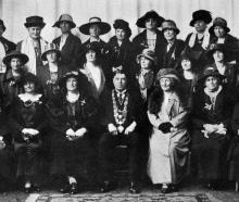 Delegates to the conference of the National Council of Women, held in Dunedin, pose with the city...