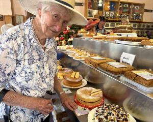 Betty Leask, of Alexandra, checks out the Victoria sponges in the home industry pavilion. PHOTOS:...