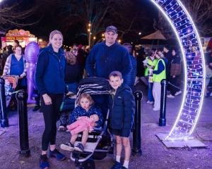 Ryan and Kimberley Dynes with their children Jordy, 6, and Maggie, 3, at the event. Photo: Joanne...