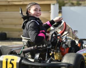 Dani Aitken, 17, of Invercargill, is ready to head out on the track.