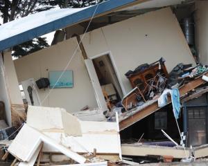 A former cinema on Marine Pde, in New Brighton, lies in ruins. Photo by Peter McIntosh.