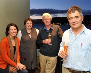 Dunedin Mayor Dave Cull celebrates his re-election with Greater Dunedin councillors (from left)...