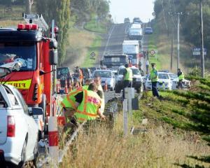 Emergency services at the scene of the crash.