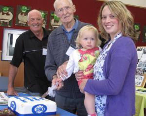 Four generations of the Ford family (from left) Paddy Ford, of Dunedin, Jack Ford, of Balclutha,...