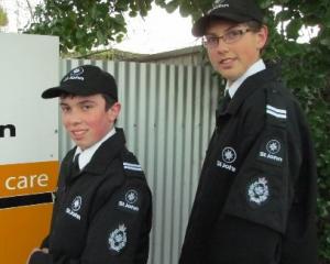 Oamaru St John cadets Samuel Wilson (17, left) and Josef Taylor (16) proudly sport their new...