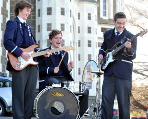 Puzzle Puppets members (from left) Connor Blackie, Nick Alexander and Callum Fisher wait to hear...