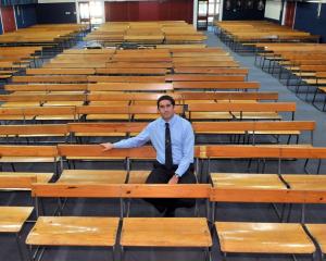 Taieri College principal David Hunter  in the school's hall, which is about to be temporarily...