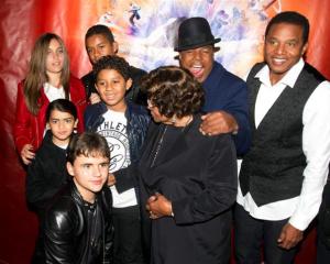 The family of late singer Michael Jackson attend the premiere of "Michael Jackson THE IMMORTAL...