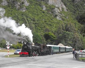 The Kingston Flyer starts up for its first trip of the year after the boiler of locomotive Ab 795...