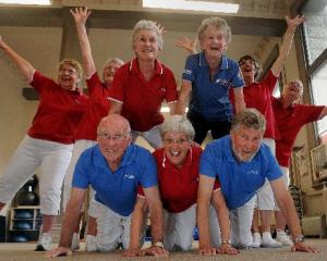 The Multi Peak Still Sizzling aerobics team (clockwise from left) comprises Olive Gray (76), Bev...