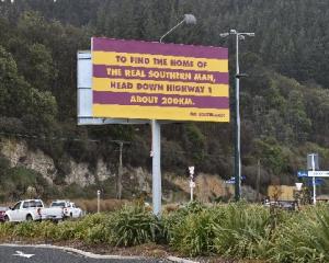 The offending billboard outside Forsyth Barr Stadium which has raised the hackles of Otago rugby...