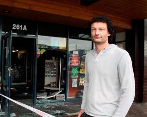 Warren Skill, owner of the Impuls'd legal highs shop in South Invercargill, surveys the damage...