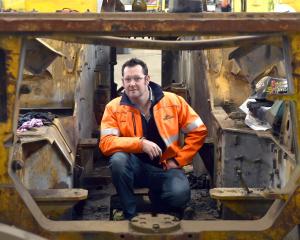 Site Weld founder Adrian Olsen in a Cat R1700 underground loader being refurbished for sale...