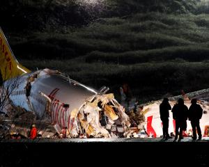 Pegasus Airlines plane overruns runway and crashes at Istanbul's Sabiha Gokcen airport. Photo:...