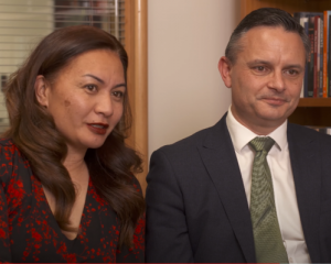 Co-leaders Marama Davidson and James Shaw. Photo: RNZ