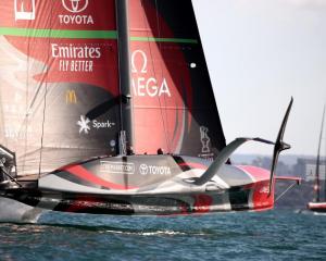 Team New Zealand in America's Cup action against Luna Rossa earlier this year. Photo: Getty