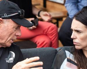 Team New Zealand boss Grant Dalton and Prime Minister Jacinda Ardern. Photo: NZ Herald