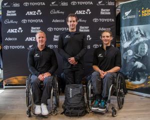 Alpine skiers (from left) Corey Peters, Adam Hall and Aaron Ewen have been selected for the 2022...