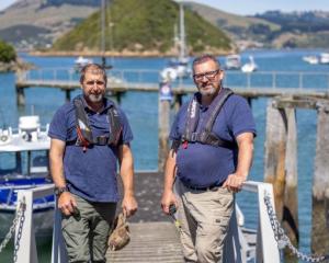 Deputy harbourmaster Pete Dryden (left) and harbourmaster Steve Rushbrook with the harbourmaster...