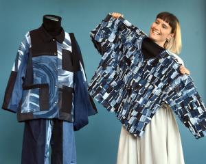 Otago Polytechnic graduate Ellen Ross displays some of the denim pieces she created as a finalist...