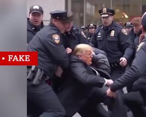 One of many fake images circulating of Donald Trump being "arrested". Photo: Eliot Higgins