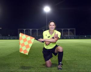 Football South referee development manager and World Cup referee liaison Allys Clipsham poses...