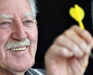 Eddie Girdler has been organising darts at the Masters Games for 35 years. PHOTO: PETER MCINTOSH