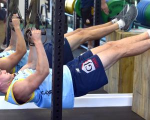 Otago Nuggets small forward Matthew Pyper works out at the new high-performance training facility...