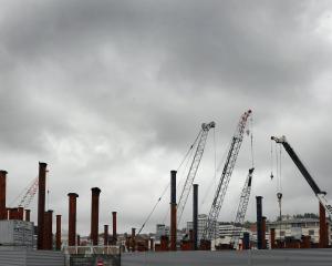 Many of the piles are in at the new Dunedin hospital site, between Castle and Cumberland Sts in...