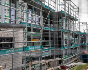 The homes have yet to be finished - currently, they're only clad on the outside. Photo: RNZ