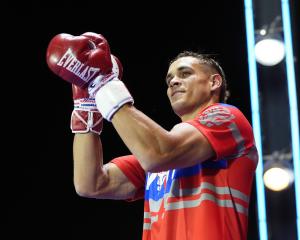 David Nyika during an open workout at the Boulevard City Music World, Riyadh, Saudi Arabia ahead...