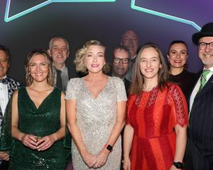 The NZ Hi-Tech Trust. Front row from left: Sarah Ramsay, Marian Johnson, Mandy Simpson, Mike O...