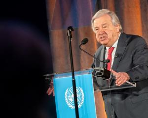 United Nations Secretary-General Antonio Guterres speaks during a Special Envoy on Climate...