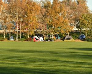 "Tent City" at the Oval. PHOTO: STEPHEN JAQUIERY