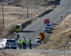 Emergency services at the scene of the crash. 