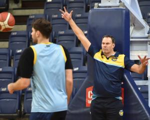 Brent Matehaere coaching the Nuggets at the More FM Arena on Tuesday.. Photo: Gregor Richardson