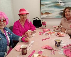 Enjoying the Clyde Lions pink ribbon event at Aurum on Clyde are, from left, Averill Wybrow, Sue...